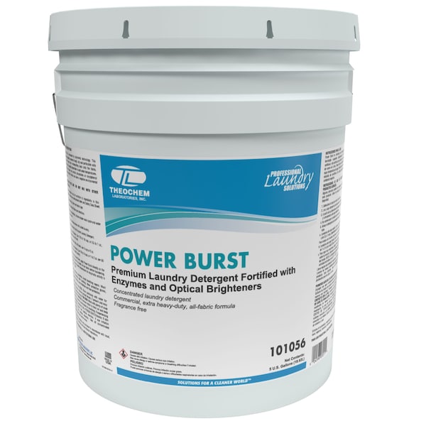 Theochem Laundry Detergent, 5 gal Pail, Liquid, Fresh, Dark blue 101056-99990-1P - main